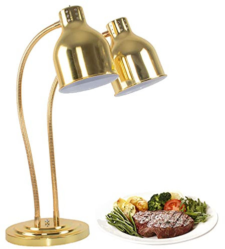 HPTHLY Lampada riscaldante per Alimenti, Lampada riscaldante per Alimenti a Doppia Testa, Scaldavivande da Tavolo, Lampada scaldavivande Commercial,