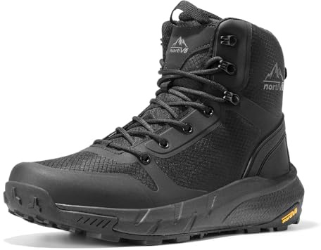 NORTIV 8 Bottes militaires tactiques légères à fermeture éclair pour homme, noir, 43 EU