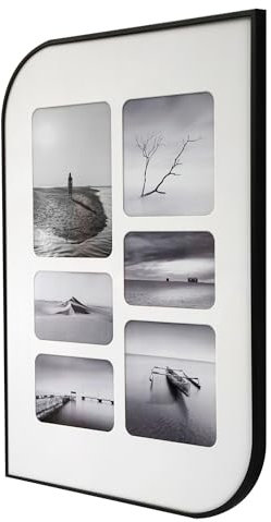 K&L Wall Art Marco de fotos de aluminio, marco de metal, marco de aluminio (marco de fotos negro, bordes cuadrados y redondos, 40,6 x 55,88 cm)