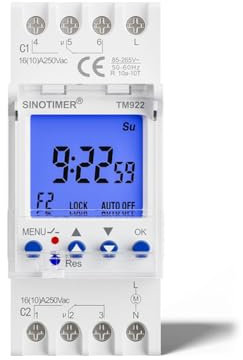 WMFASBAG 2 canaux programmables 24 Heures, Grand écran LCD, minuterie numérique, intervalle de Secondes, 7 Jours, minuterie programmable, Relais, Rail Din avec Deux Sorties indépendantes de