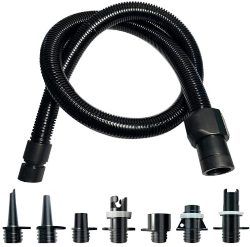 Casenly SUP Pumpe Adapter Kit, Aufblasbares Boot SUP Pumpe Adapter, Elektrisch Luftschlauch mit 7 Luftventil Düsen, Aufblasbarer Pumpenadapter für Schlauchboote Stand Up Paddle Board