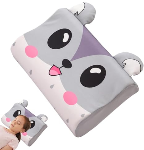 Almohada De Soporte Para El Cuello, Cojín Cervical Para Niños, Cojín De Dibujos Animados, Almohada De Niños Ortopédicos Con Material De Seda De Hielo Enfriante Y Diseño Liviano Para Un Mejor Sueño