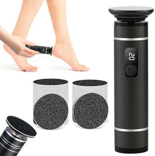 BIZOI 2 in 1 Pedicure Elettrico Professionale Piedi, Rimozione Calli Piedi Elettrico Ricaricabile con Display LCD, 60 Lime Intercambiabili, 2Velocità di Rimozione dei Calli, Raspa Elettrica per Piedi