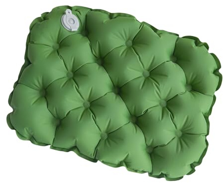 Moonlight Miles Inflatable Seat Cushion,Portable Stadium,Airplane Seat Pad for Travel,Camping,Hiking,Lightweight,Waterproof,Supports 330 lbs,Best Airplane Gadgets for Comfort (Green)