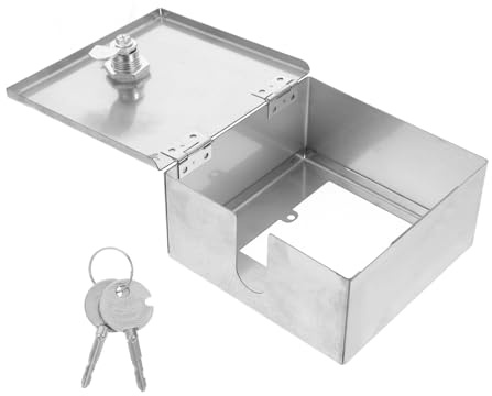 Luxshiny Stainless Steel Outdoor Power Socket Box Electrical Outlet Lock Splashproof Storage Cabinet Outdoor Storage Box Safety Lock