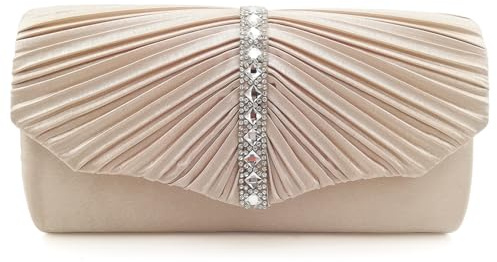 Gosyfeti Ladies Clutch Evening Bag with Detachable Chain Strap, Shining Charming Handbag Purse, Small Shoulder Bag For Wedding Bridal Girls Party Cocktail Prom