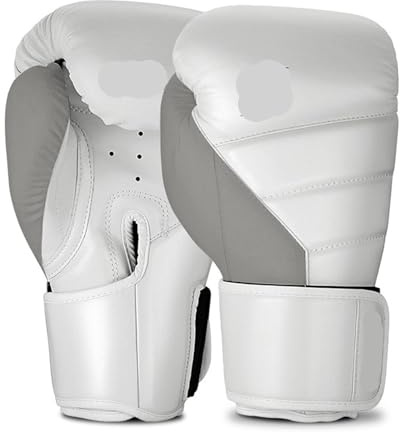 Gant De Boxe Gants De Boxe Professionnels for Adultes, 6/8/10/12/14 Oz, Combat Sanda Muay Thai, for Hommes Et Femmes, Entraînement Au avec Sacs Sable(White,12oz)