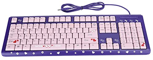 Dioche Clavier Mignon Pas Cher USB Filaire Ultra Fin Clavier Silencieux pour Le Bureau à Domicile Rose – Ergonomique, Durable et Résistant à l'eau (Mauve Rose)