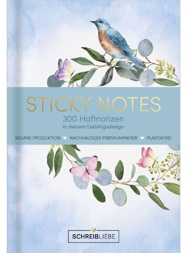 Sticky Notes Wonderful: Notizzettel-Set, selbstklebende Haftnotizen, für alle Oberflächen in 6 verschieden Motiven, 300 Sticker - SchreibLiebe