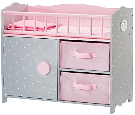 Olivias World 16 Zoll Babypuppen-Möbel Holz-Wickeltisch Storage TD-12390A