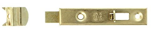 Amig - Pack de 2 Pasadores de Sobreponer para Puertas Mod.368 - Pestillo de Seguridad para Cierre Vertical - De Acero con Acabado Latonado - Medidas: 80 x 15 mm