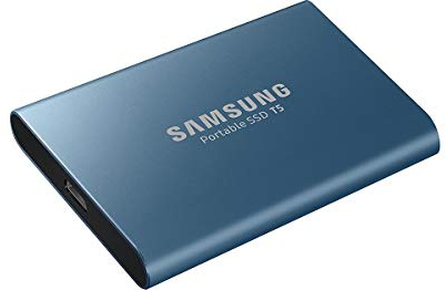 Samsung T5 500 GB USB 3.1 Gen 2 (10 Gbps, Type-C) External Solid State Drive (Portable SSD) Alluring Blue (MU-PA500B)