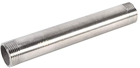 1pc 200mm Edelstahl Ss304 Bsp Rohrdoppelnippel Außen Gewindefitting Rohrverbinder 1/4, 1/2, 3/4, 1(dn25*200mm=1)