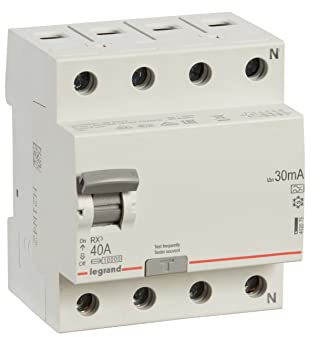 LEGRAND, FI-Schutzschalter 40A, 30mA; Fehlerstromschutzschalter/RCD, 4-polig - 40A / 30mA, 402075
