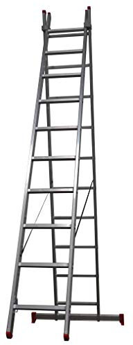 Homelux 825016 Escalera Aluminio Doble, 2 + 2 m, 2 x 7 Peldaños, 8.5 kg