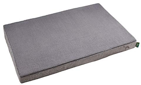 Hunter TIRANO Orthopädische/Ergonomische Hundematte mit Memoryschaum-Matte, Liegefläche mit wärmenden Plüschbesatz, Kann eine gelenk- und rückenschonende Haltung unterstützen, Farbe: grau,Größe: XL