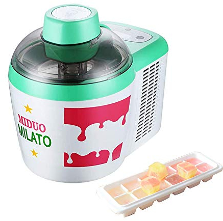 LTLCLZ Sorbetière Turbine Machine À Glace Électrique 600ML Réfrigérante Maintien du Froid Préparation Rapide Compresseur Yaourt Glacé, Sorbet Et Crème Glacée 90W avec Bacs À Glaçons,Vert