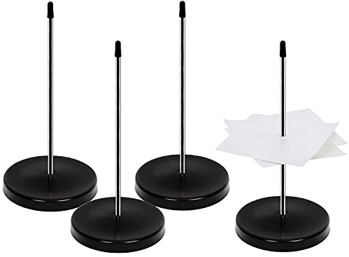 ZDNT 4 Pcs Zettelspießer,Bonspießer Zettelhalter,Kassenbon Halter,Memo Halter Spike,Papier Spike Halter mit Runde Basis für Beleg Note Papier Zettel (Schwarz)