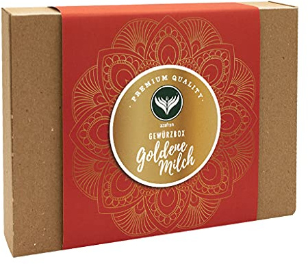Azafran Bio Goldene Milch Gewürze Set - 4 Gewürze | Geschenkset, Kurkuma Drink