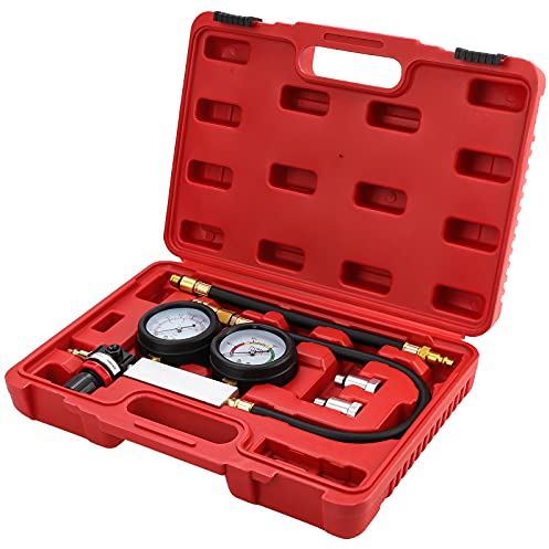 WiMas Druckverlustprüfer Druckverlust Tester Kompressionsdruck Prüfer Kompressionstester Druckverlusttester, Diagnose von Zylinderleckagen bei Benzinmotoren für Auto LKW Motorrad