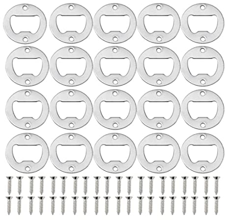YUPVM 20 Set Round Inset Bottle Opener Kit, Iron Bottle Opener, Keychain, , Corkscrew