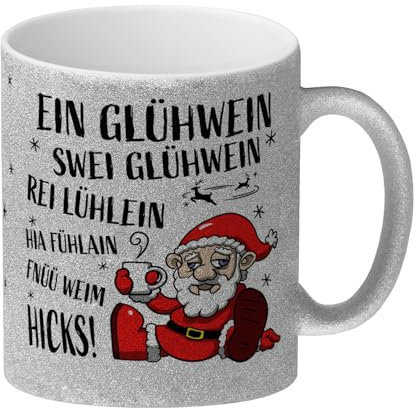 speecheese Betrunkener Weihnachtsmann Glühweintasse im Comicstil