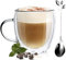 R&SB 250ml Double Walled Glass Coffee Mug, Cappuccino Latte Macchiato Tea Milk Glass Cups Heat Resistant Cup (Handle)