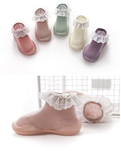 Yardenfun Nicht-Baby Bodensocken Grip Socken Für Kleinkinder Weiche Baumwollsocken Spitze Gr 20/21 Leicht Set Mit 1 Paar