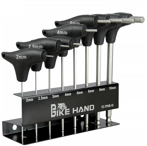 BIKE HAND 8 Teile Innensechskantschlüssel Set mit T-Griff, Inbusschlüssel Set 2,2.5,3,4,5,6,8mm und 10mm
