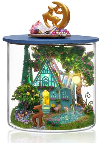Foyucool DIY Kit de Maison Miniature pour Adultes, JMerveilles | Avec Éclairage LED & Mini-Meubles, Kit Créatif Déco Intemporelle, Cadeau Original Pour Noël, Anniversaire & Fête des Mères
