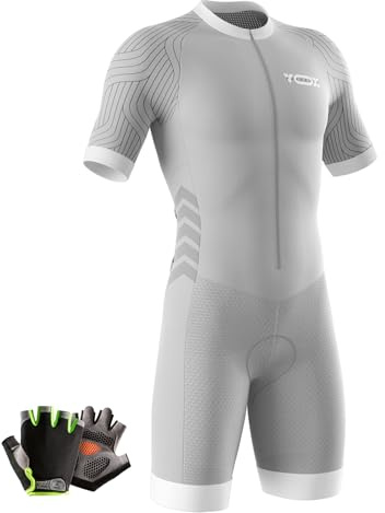 Tuta da Triathlon a Maniche Corte da Uomo,da 3 Tasche，Abbigliamento Ciclismo monopezzo MTB Body Trisuit Cycling Skinsuit,2024 Nuovi Tuta da triathlon da uomo (Typ-9,M)