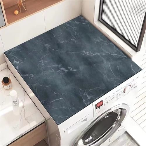 Highdi Modèle de Marbre Housse de Protection pour Machine à Laver Top, Coussin de Machine à Laver Antidérapant Housse de Machine à Laver pour Machine à Laver Ou Sèche-Linge (Gris,40x60cm)