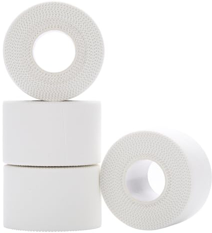 4 Rollen Sporttape Weiß, 3,8cm x 10m Tape Sport Fussball Tape Klebeband Fingertape Tapeband für Fußball Volleyball Alle Sportarten - Starke Haftung, Reißbar & Hautfreundlich