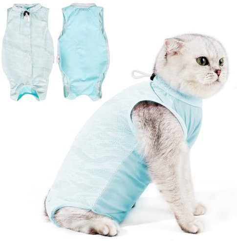 HEYWEAN Katzenbody Nach Op Body Katze Nach Op Kastration Katze Medizinischer Body für Katzen Nach Op Einteiler Katze Kleider Body Katzen Op Body Kastration Katze Body Operation Leckschutz Katze Body