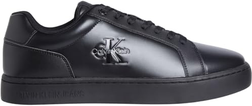 Calvin Klein Uomo Sneakers con Suola Preformata Classic Mono in Pelle, Nero (Triple Black), 42
