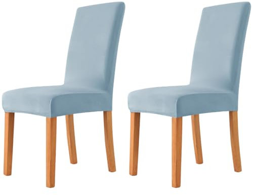 AXZDTH 2 Pcs Dining Room Large Velvet High Back Chair Covers Elastic Stretchable Parson Chair Covers Slipcover for Kitchen and Dining Room Banquet Home Party Decor