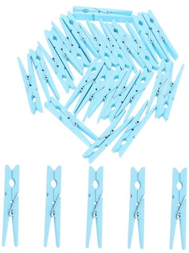 HOLIDYOYO 30pièces Lot de Pinces à Linge Bois pour Maintenir Vêtements Et Couettes Couleur Bleu Ciel Dimensions