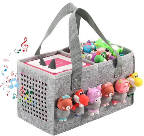 Seracle Tasche für Toniebox 2 Tonie, Organizer Tragetasche für Toniebox Starter Set und Tonies Figur, Kopfhörer, Ladestation und Sonstiges Zubehör (Grau)