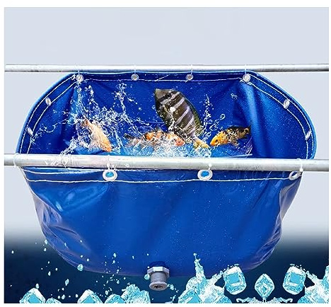 Gartenteich, Fischteich, faltbar mit Öse, PVC-Planenbecken für Teiche, Fischtanks, Koi, Goldfische, Wasserspeicherbecken, Garten-Kunststoffeimer