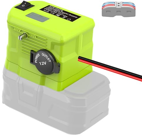 Laimiao 18V to12v Step Down Converter for Ryobi 18v Battery, Power Wheels Battery Adapter, Voltage ReducerTransformer Adapter with Cigarette Lighter, Buck Converter Requlator for Car Appliances