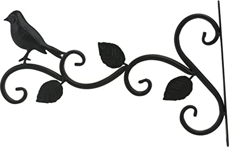 iplusmile Support Mural pour Pots de Fleurs en Fer Forgé Décoratif, Suspendre Intérieure et Extérieure, Étagère Murale Motif Oiseau, Robuste et Solide, Balcon Jardin Terrasse – Crochet
