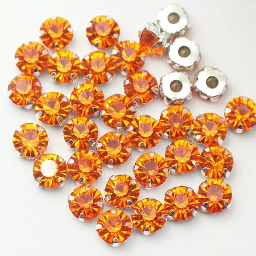 Piedras de cristal SS12-SS40, cristales de garra plateada, piedras de estrás y cristales para coser ropa, manualidades, telas, jacinto, 8 mm, 50 unidades