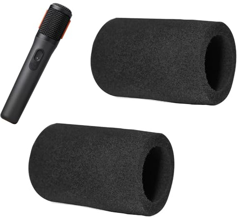 Defean Paquete de 2 micrófonos con filtro pop compatible con micrófonos inalámbricos JBL PartyBox, para micrófono Fifine Amplitank K688, espuma de repuesto para parabrisas de espuma flocada, forma de