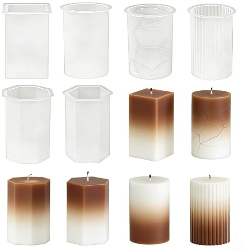 YRIHJIXQ 6 stycken silikonformar ljus blockljus