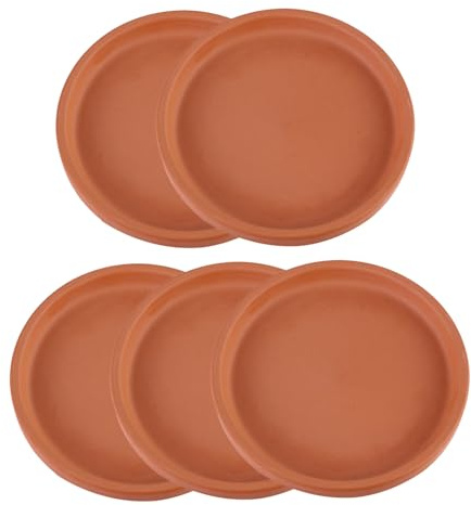 Levemolo Vassoio per Vasi da Fiori in Terracotta Sottovaso per Piante da Interno ed Esterno Antigoccia Leggero 5 Pezzi