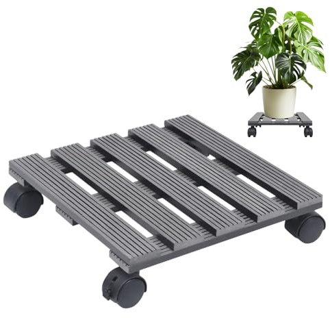 Portarrollos para Plantas con Ruedas Bandeja Rodante De Macetas De Alta | Bandeja De Gran Tamaño Con Ruedas para Interiores, Exteriores, Jardines, Patios y Suelos