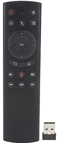 BAFOVY Röstfjärrkontroll 2.4G Trådlös Luftmusgyroskop Röstavkänningsersättning för G10S G20S TV Box Android TV PC-projektor med USB-mottagare Inget Batteri
