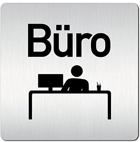 Türschilder24 XXL Schild - Türschild (B) • 125 x 125 mm • Büro • 1,5 mm Aluminium Vollmaterial • 100% Made in Germany (Büro Pikto 003)