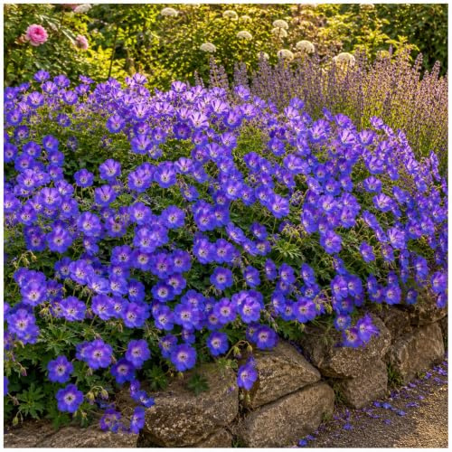 Stauden Gänge 5 x Geranium 'Rozanne ®' Storchschnabel winterhart | Storchschnabel 'Rozanne' – winterharter Bodendecker & Dauerblüher für Sonne bis Halbschatten, mehrjährig, 1 L Topf (11x11 cm)