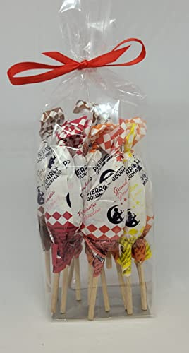 Assortiments sucettes plates aux fruits et caramel Pierrot Gourmand : 15 sucettes